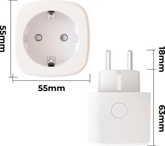 Calex Slimme Stekker - Set van 3 stuks - Energiemeter - Smart Plug met App Bediening - Werkt met Alexa en Google Home - afbeelding 3
