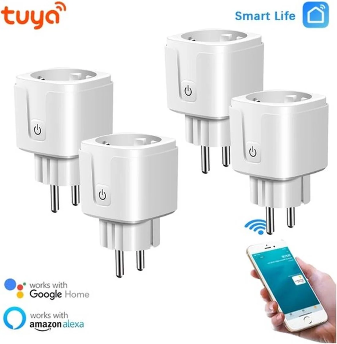 3-Pack Slimme Stekker 16A - WiFi Smart Plugs met Energiemeter – Compatibel met Google Home & Alexa – iOS & Android - afbeelding 2