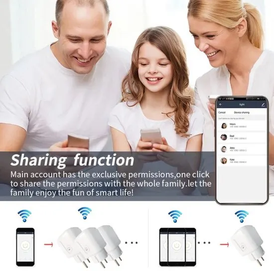 3-Pack Slimme Stekker 16A - WiFi Smart Plugs met Energiemeter – Compatibel met Google Home & Alexa – iOS & Android - afbeelding 3