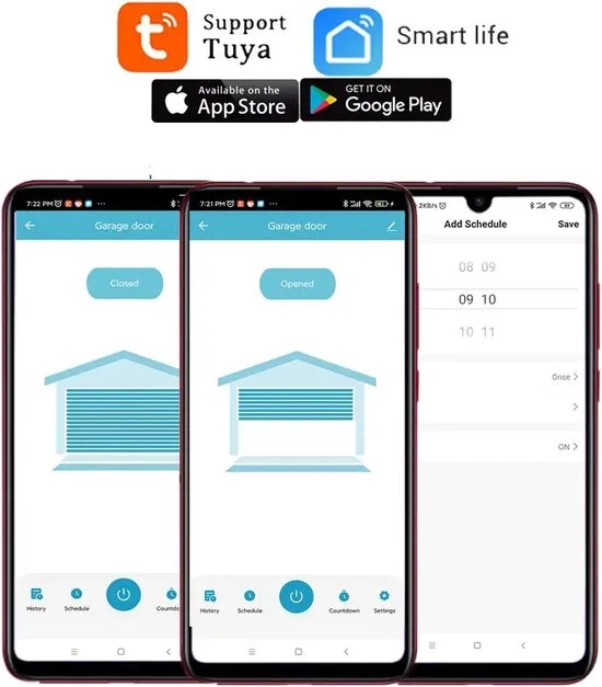 Smart WiFi Garagedeur Opener | Bediening voor Bestaande Garagedeur | Tuya App | Google Home en Alexa | Slimme Schemas | 2.4GHz WiFi | Smartlife - afbeelding 4