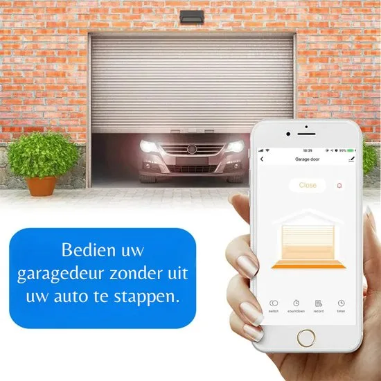 Smart WiFi Garagedeur Opener | Bediening voor Bestaande Garagedeur | Tuya App | Google Home en Alexa | Slimme Schemas | 2.4GHz WiFi | Smartlife - afbeelding 5
