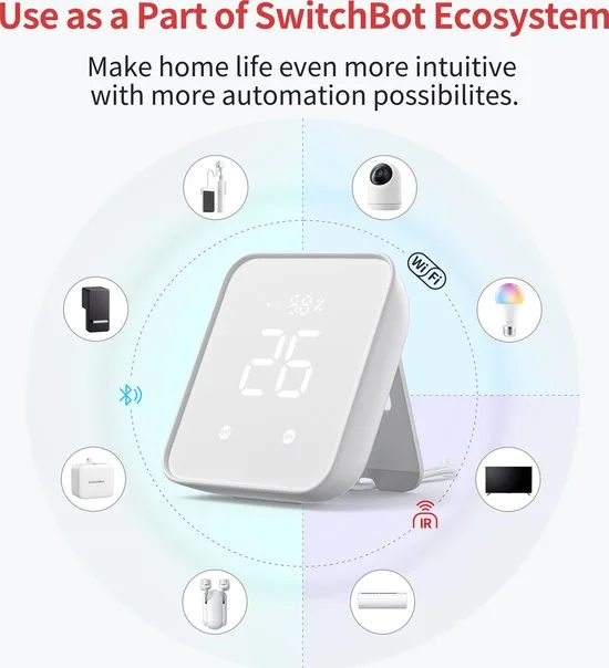 SwitchBot Hub 2 - Maak van je mobiel een afstandsbediening - Slimme WiFi-hygrometer - Supports Matter - afbeelding 5