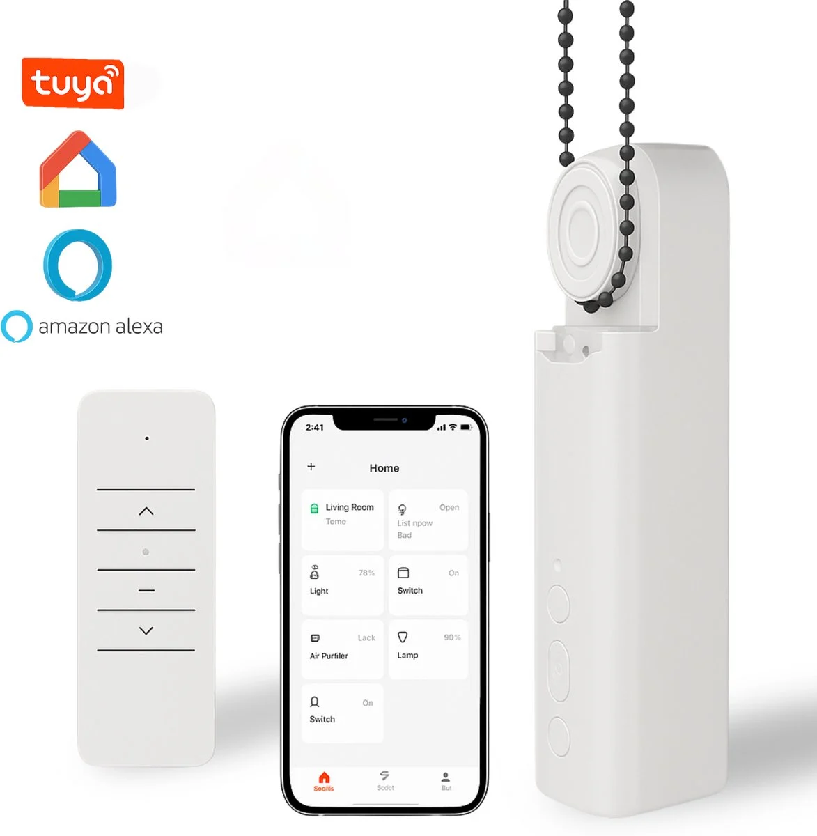 Yemtech® Slimme Gordijnmotor – Geschikt voor Rod / Roede, U-rail & I-rail – Wifi – App-bediening – Alexa & Google - afbeelding 2