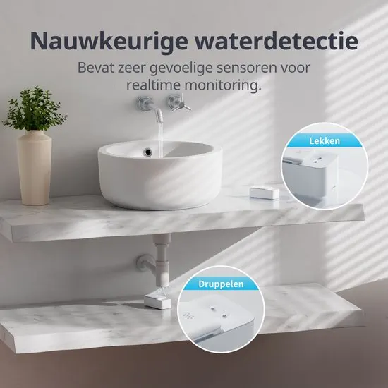 SwitchBot - WiFi-waterdetector - slimme watersensor - 100dB instelbaar alarm & app-melding - afbeelding 4