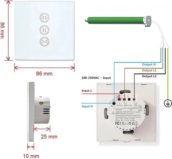 Slimme Rolluikschakelaar | Zonnescherm - Gordijnschakelaar | ZigBee | Wifi - App - afbeelding 2
