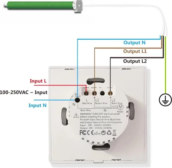 Slimme Rolluikschakelaar | Zonnescherm - Gordijnschakelaar | ZigBee | Wifi - App - afbeelding 3