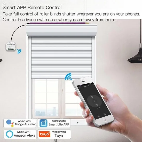 MOES Tuya WiFi-RF Curtain Switch - Tuya Actoren - Draadloze Rolluikschakelaar - Inbouw - Slimme Schakelaar - afbeelding 5