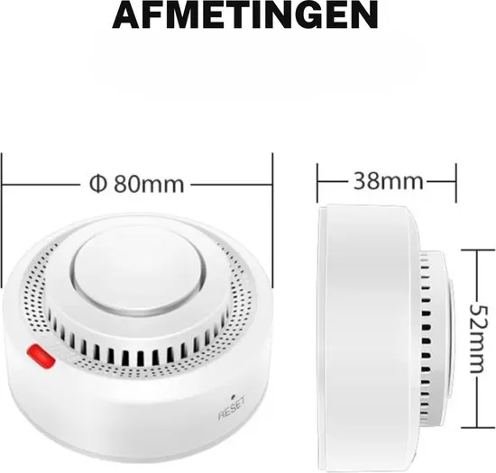 Slimme Rookmelder WiFi - Smart rookmelder koppelbaar met app Tuya, Smartlife & Google Home - Brandmelder smart Tuya - afbeelding 5