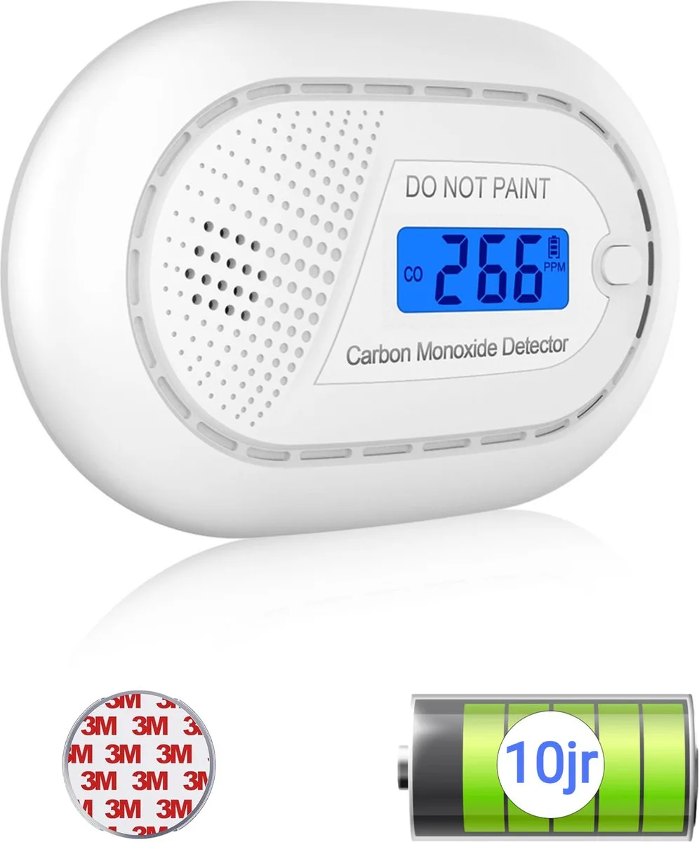 USAFE® Rookmelder set van 3 en Koolmonoxidemelder - Rookmelders met 10 jaar batterij - CO2 melder en Brandmelder met Magneetmontage - afbeelding 2