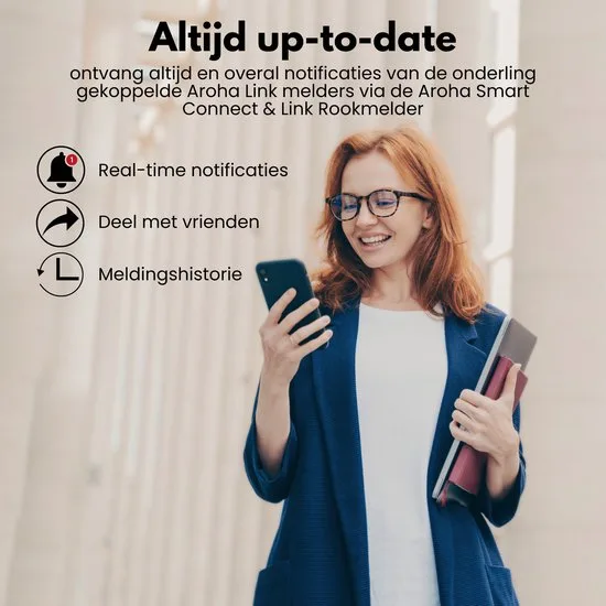 Aroha Smart Connect & Link Rookmelder - 10 jaar batterij - Slimme & koppelbare rookmelder met WiFi - Smart brandmelder met app Tuya & Smartlife - Draadloos koppelbare brandmelder - Multipack met Aroha Link Rookmelder, 5 set - afbeelding 4