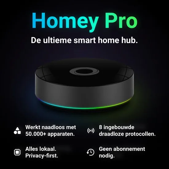 Homey Pro (2026) - Smart Home Hub - Compatibel met meer dan 1000 merken - Werkt met Siri, Alexa en Google Home - afbeelding 4