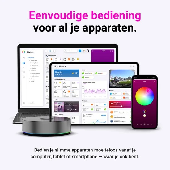 Homey Pro (2026) - Smart Home Hub - Compatibel met meer dan 1000 merken - Werkt met Siri, Alexa en Google Home - afbeelding 5