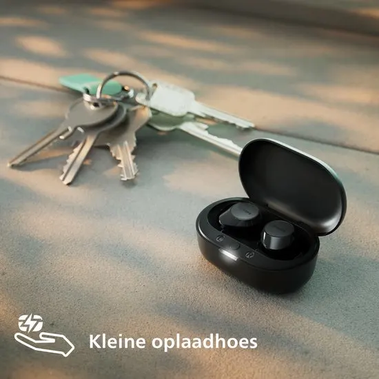 PHILIPS TAT1209BK True Wireless In Ear Bluetooth Headphones - Kleine oordopjes, Geweldige kwaliteit, Natuurlijk geluid met dynamische bass, Duidelijke gesprekken en Kleine oplaadhoes - Zwart - afbeelding 4