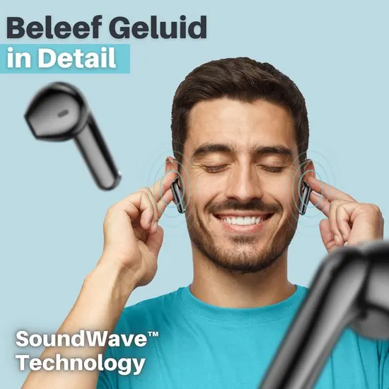 Soundtrex X-Pro Draadloze oordopjes - Bluetooth Oordopjes - Oortjes draadloos - Earpods - LED Display - Bluetooth 5.3 - Zwart - afbeelding 2