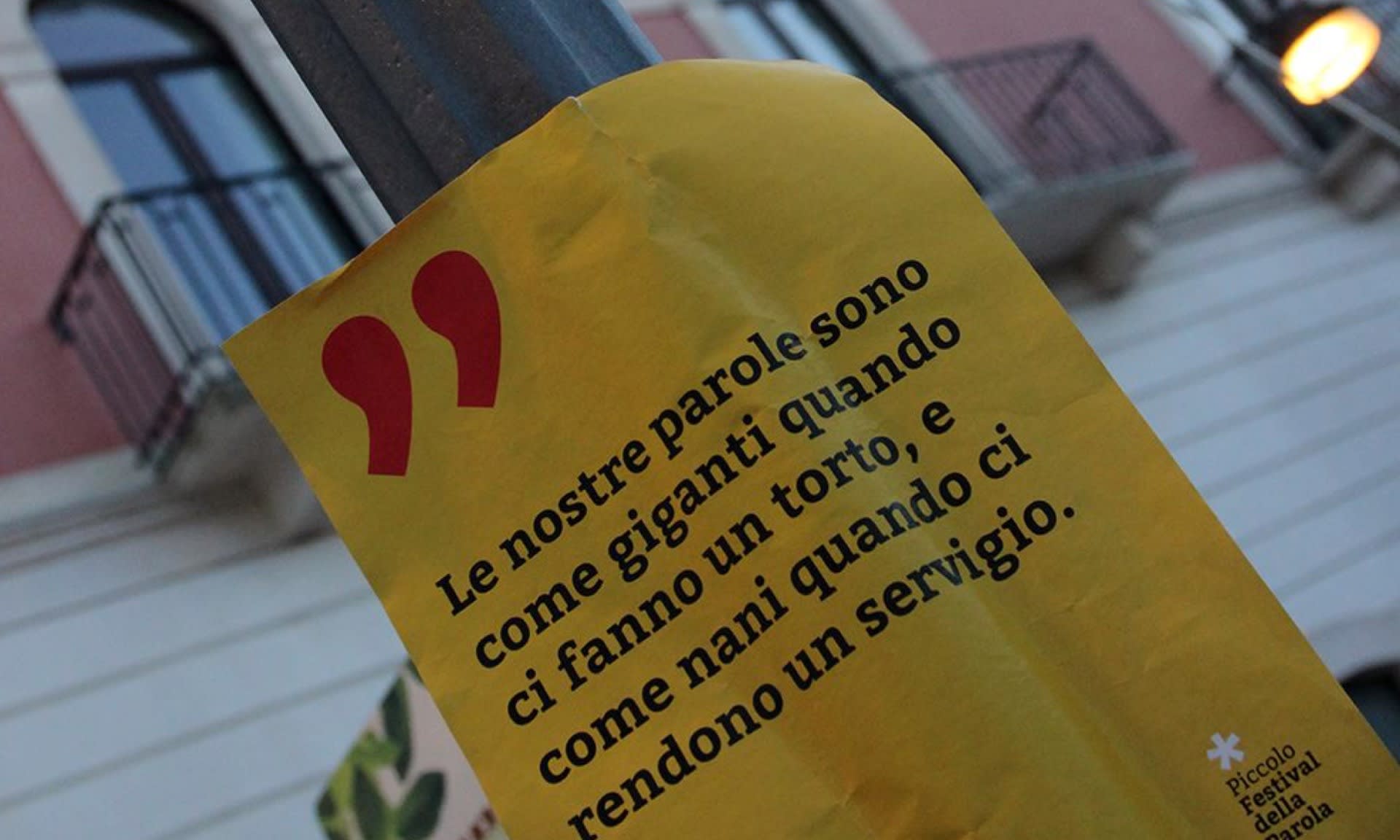 Piccolo Festival della Parola — RASSEGNA DI LETTERATURA, CINEMA, MUSICA, TEATRO, ARTE
