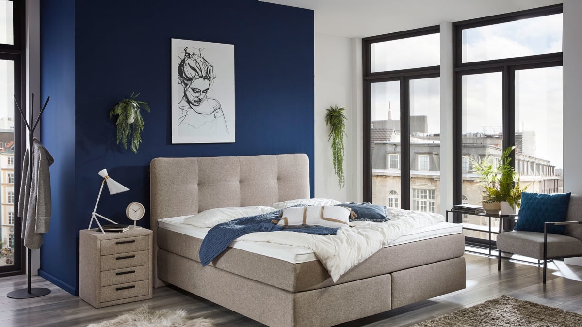Boxspringbett Da Vinci im Schlafzimmer – Betten Deluxe Düsseldorf