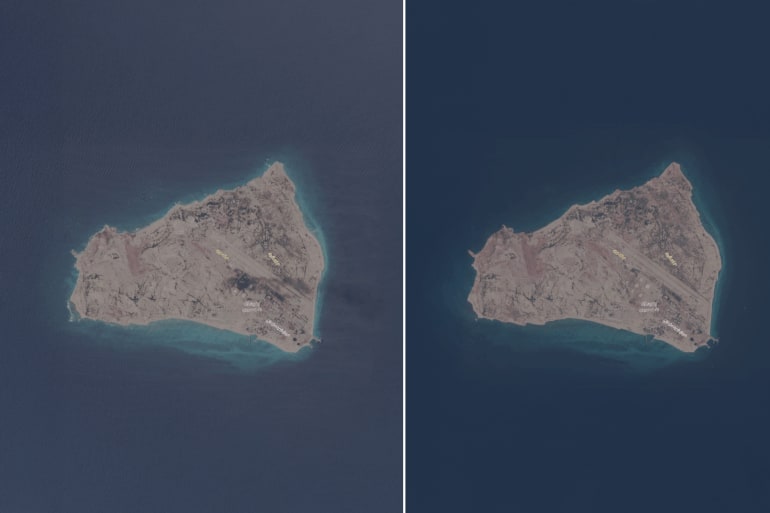 Images satellite : Une installation pétrolière stratégique en feu sur l'île de Siri, en Iran