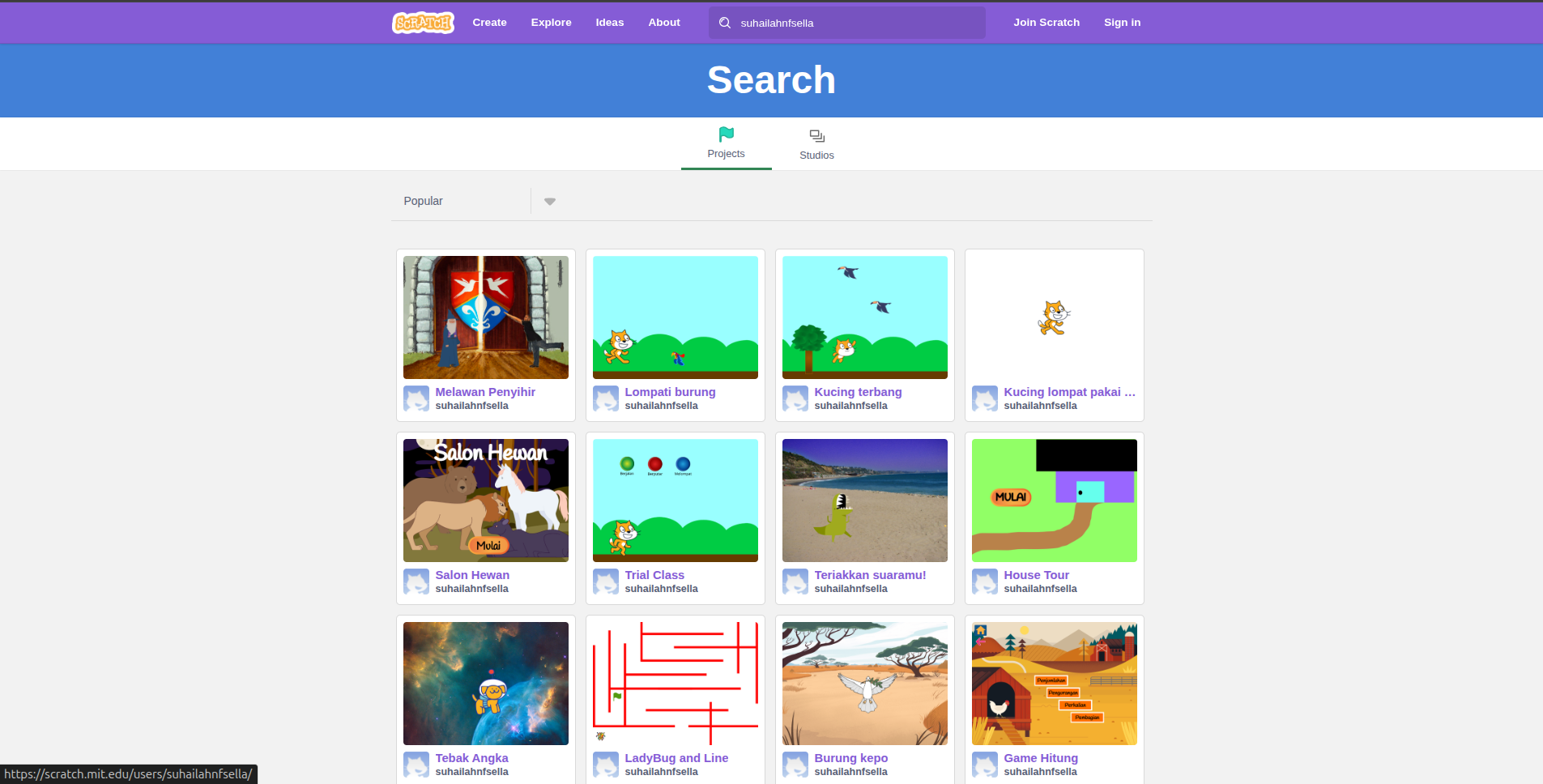 Preview Projek Scratch (Coding Seru)