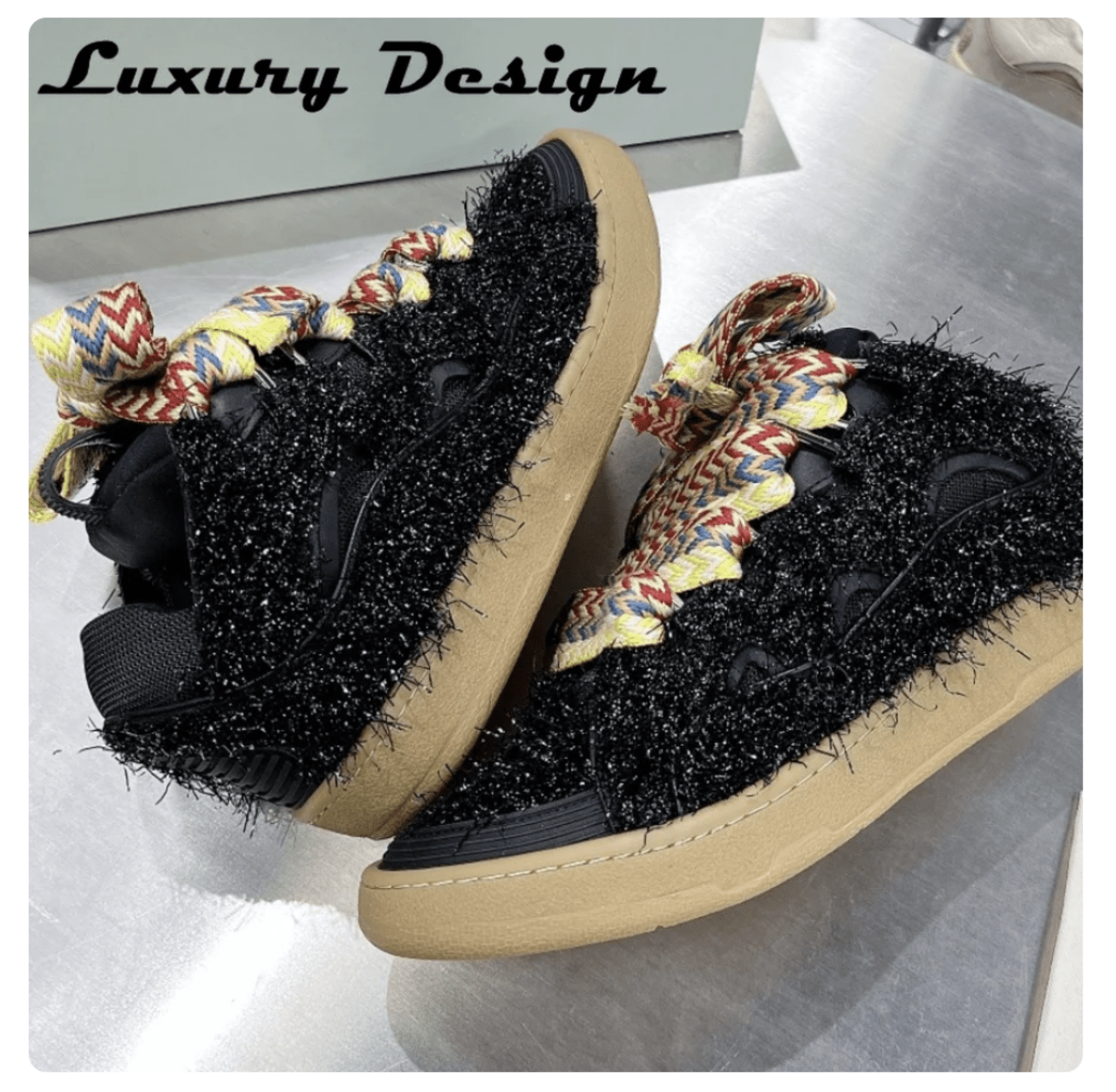 New Designer Brand Sneakers Platform Flat Shoes Women Sneakers Lace Up Round Toe Men High Quality Thick Laces Skateboard Shoes