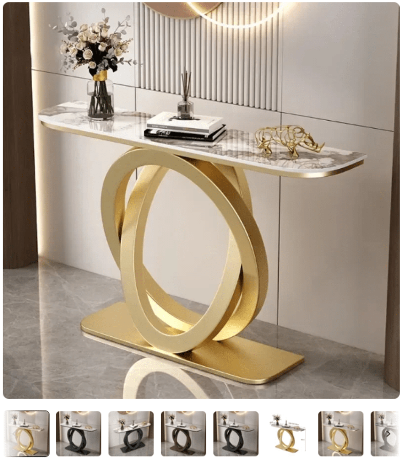 Luxurious Slate Console Tables Italian Semicircular Iron Entrance Cabinet Table Home Furniture Creative Corridor End View Desk T