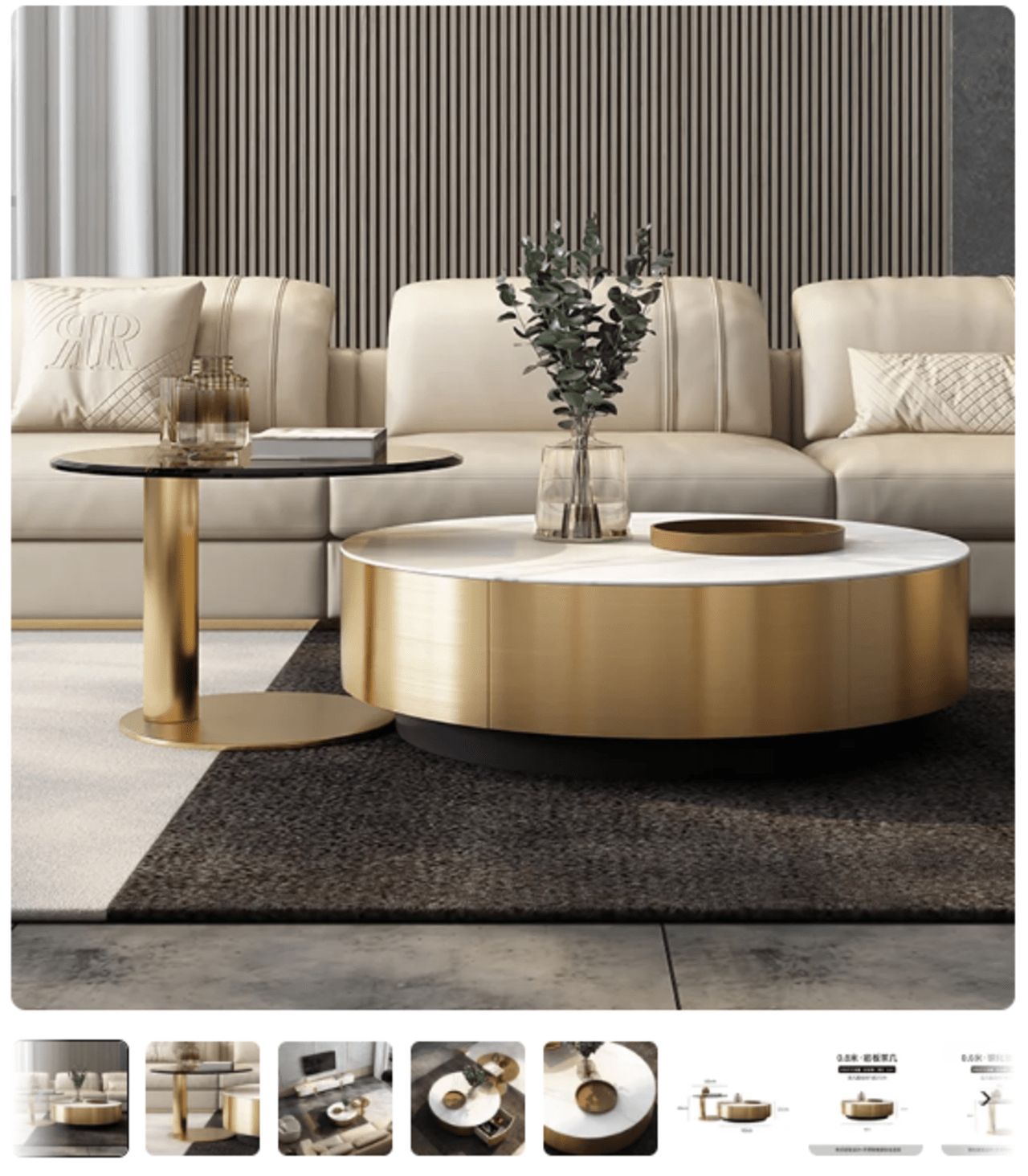 Luxury Round Coffee Tables Center Floor Metal Living Room Designer Dining Coffee Tables Console Muebles Hogar Home Furniture