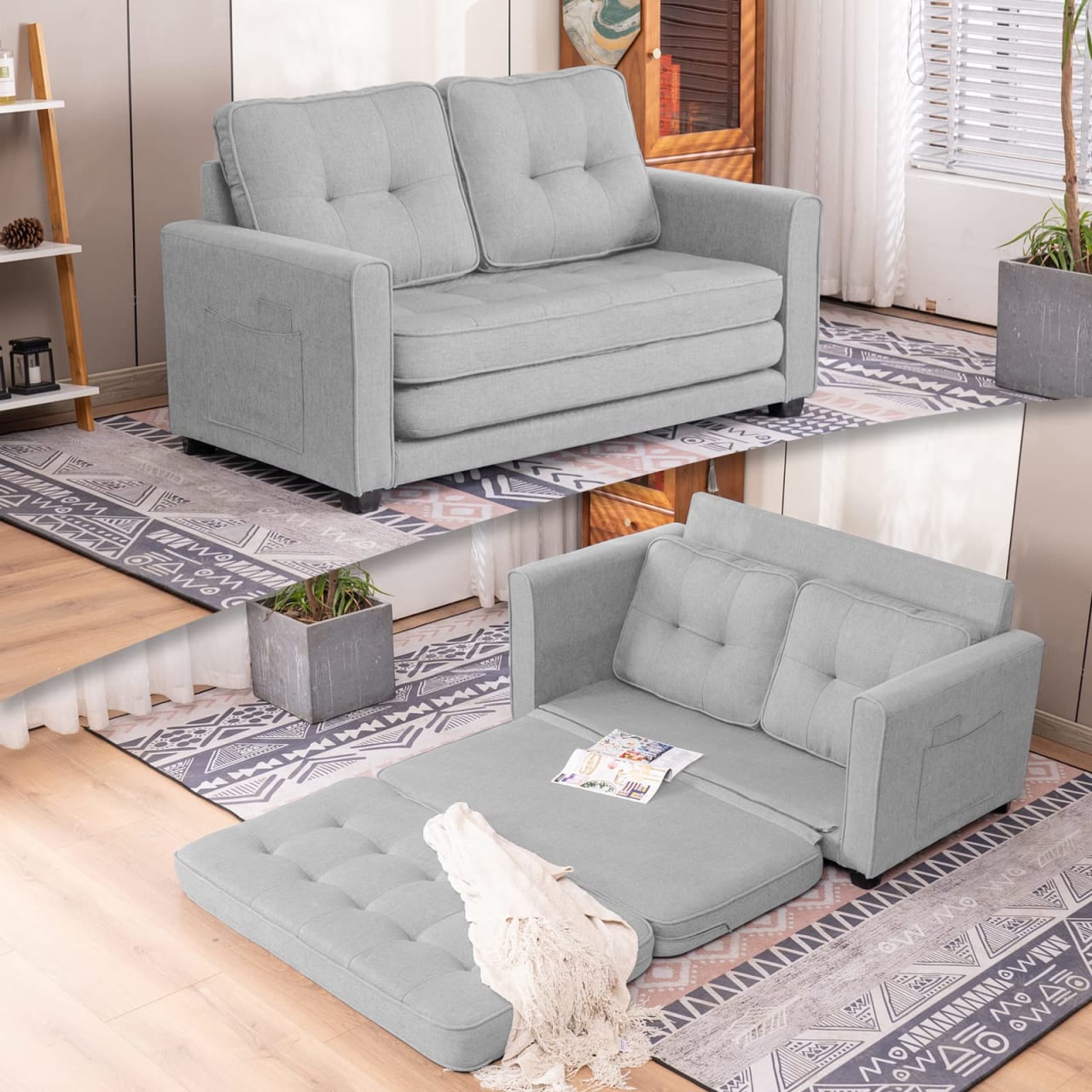 Buy VINGLI Loveseat er, 80 Convertible Sofa Bed Couch Futon Couches