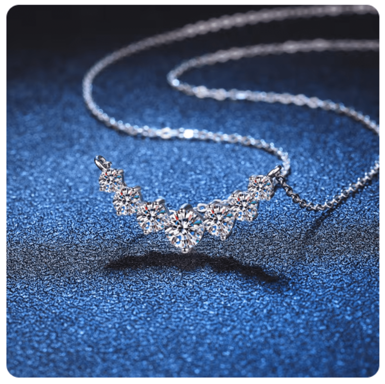 K.NOBSPIN Moissanite Necklace for Woman Wedding Fine Jewely with Certificates 925 Sterling Sliver Plated 18k White Gold Necklace