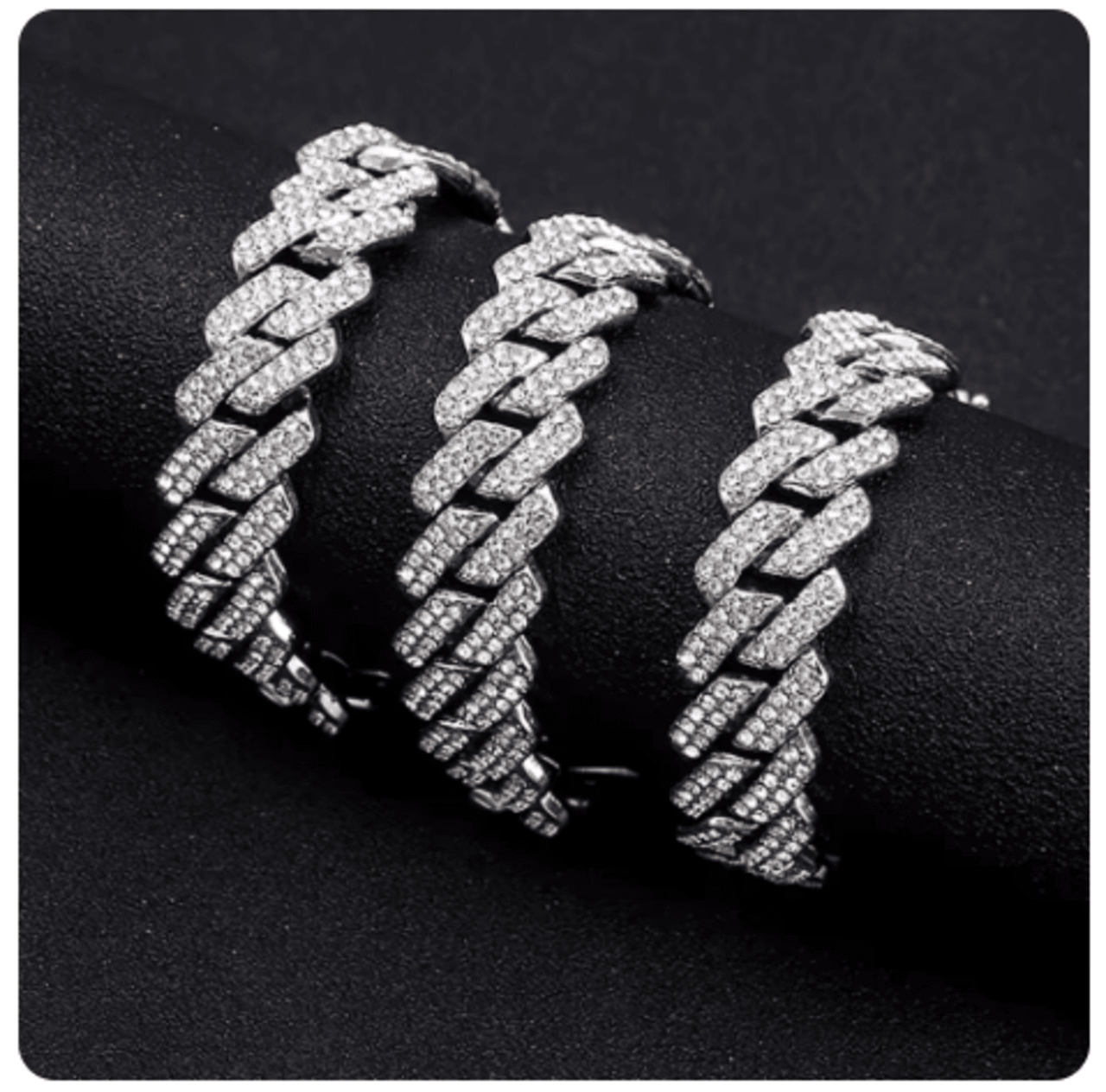 Hip Hop Shiny 15MM Cuban Link Chain Necklace Women Men Silver Color Rhinestone Iced Out Cuban Chain Punk Jewelry Necklace Gift