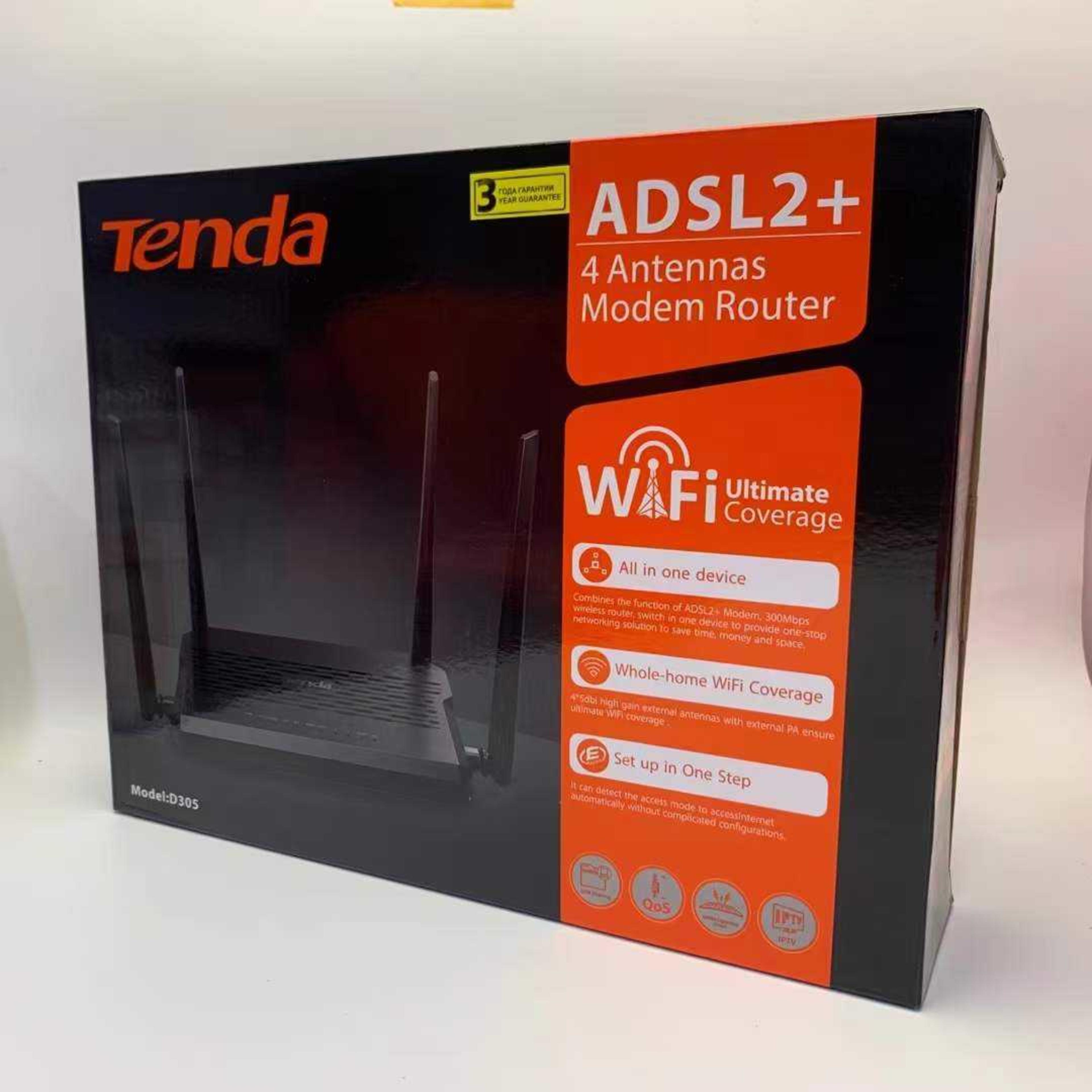 Tenda D305 Modem Routeur ADSL2+ 4 Antennes WiFi