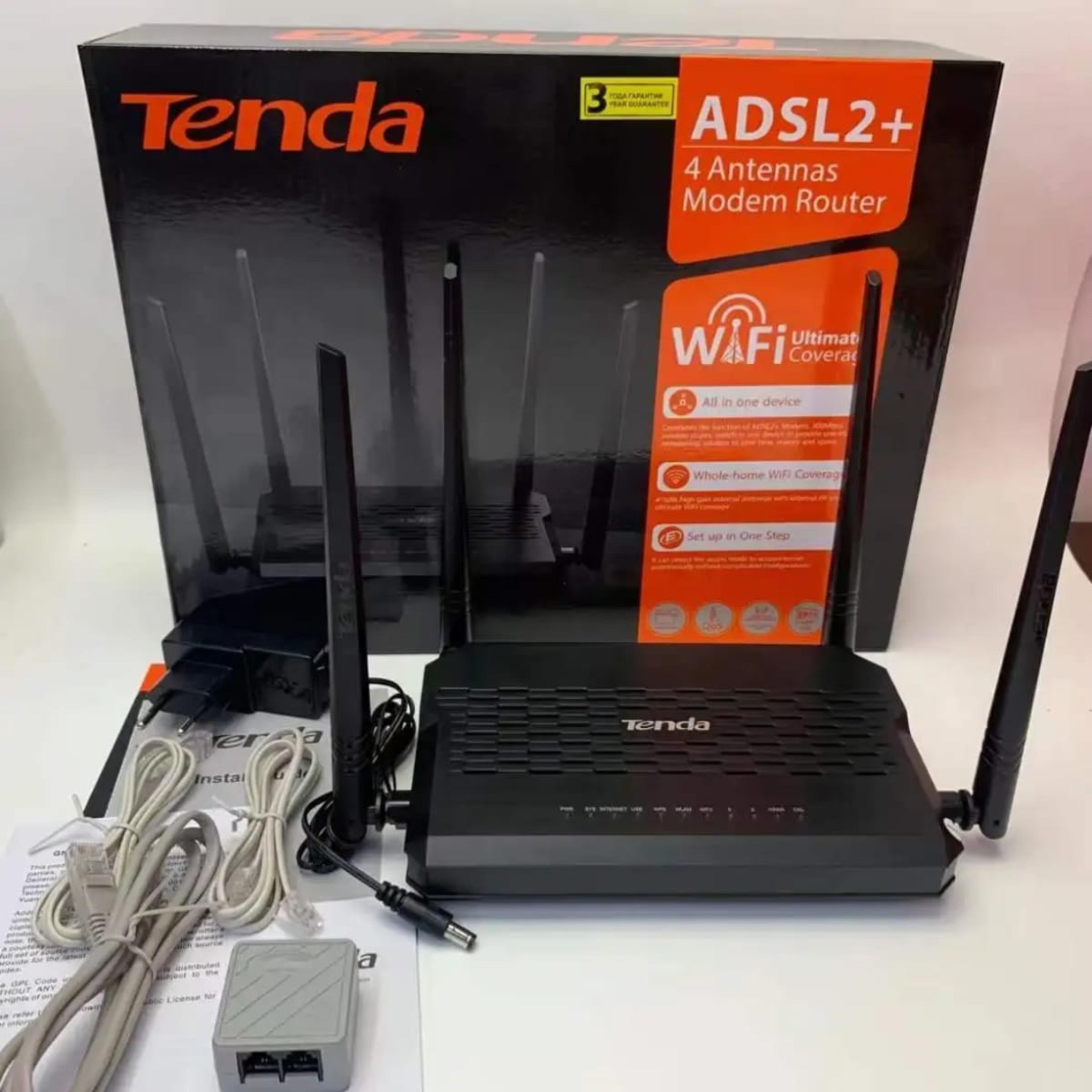 Tenda D305 Modem Routeur ADSL2+ 4 Antennes WiFi