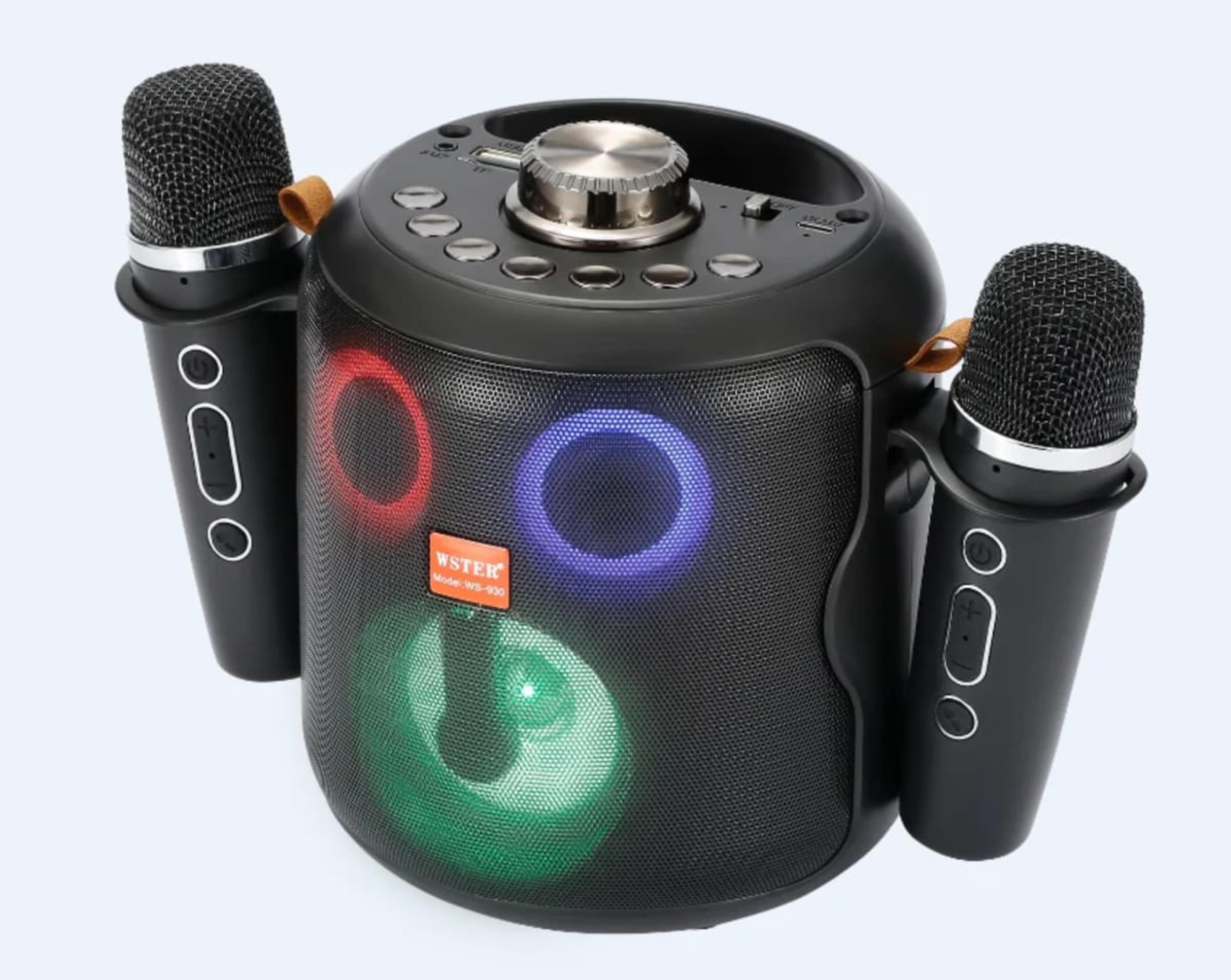 Station Karaoké Bluetooth WSTER WS-930 avec 2 Micros Sans Fil