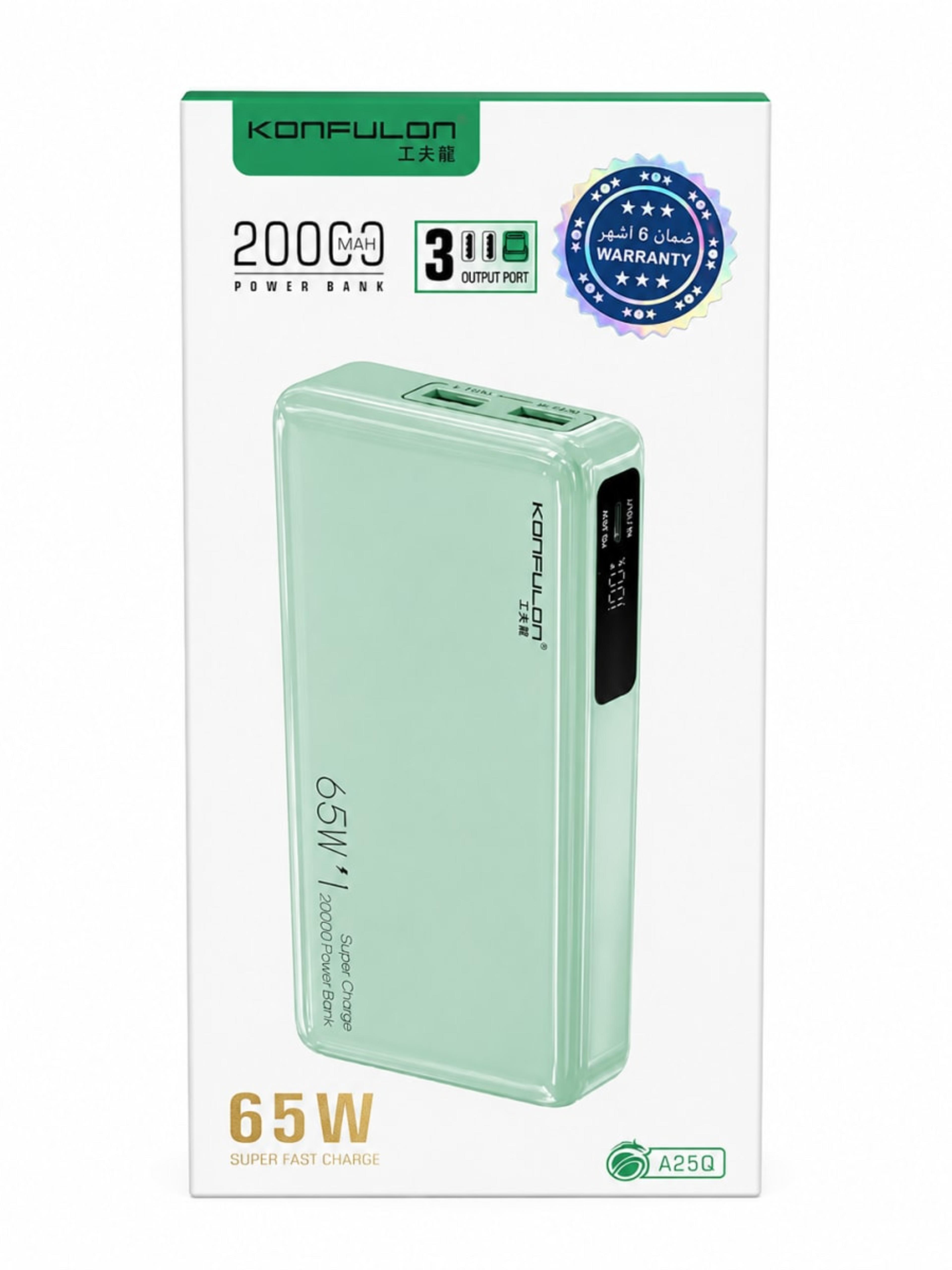 Konfulon A25Q Power Bank 20000mAh Super Charge 65W