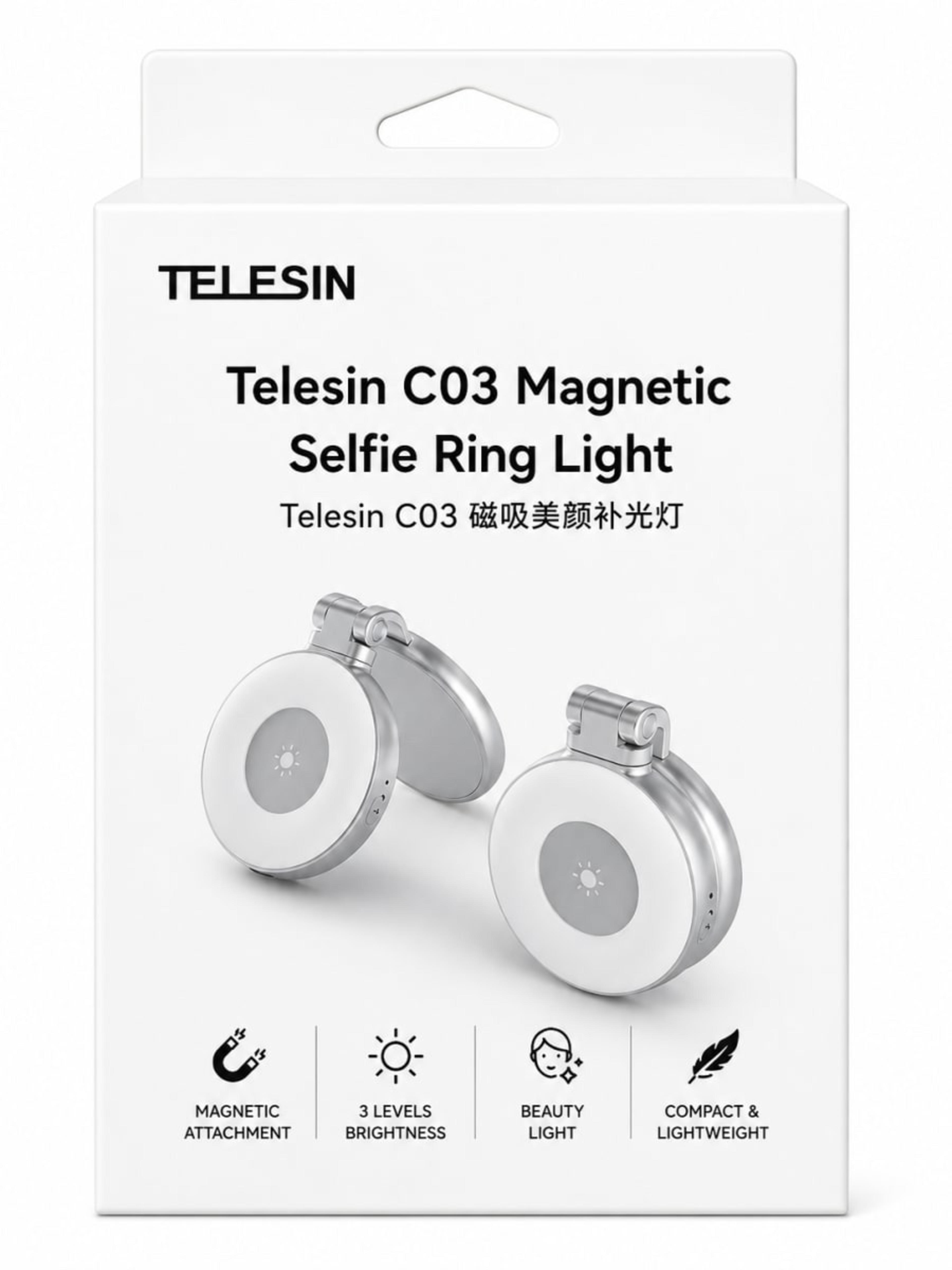Telesin C03 Ring Light Magnétique Selfie Beauté