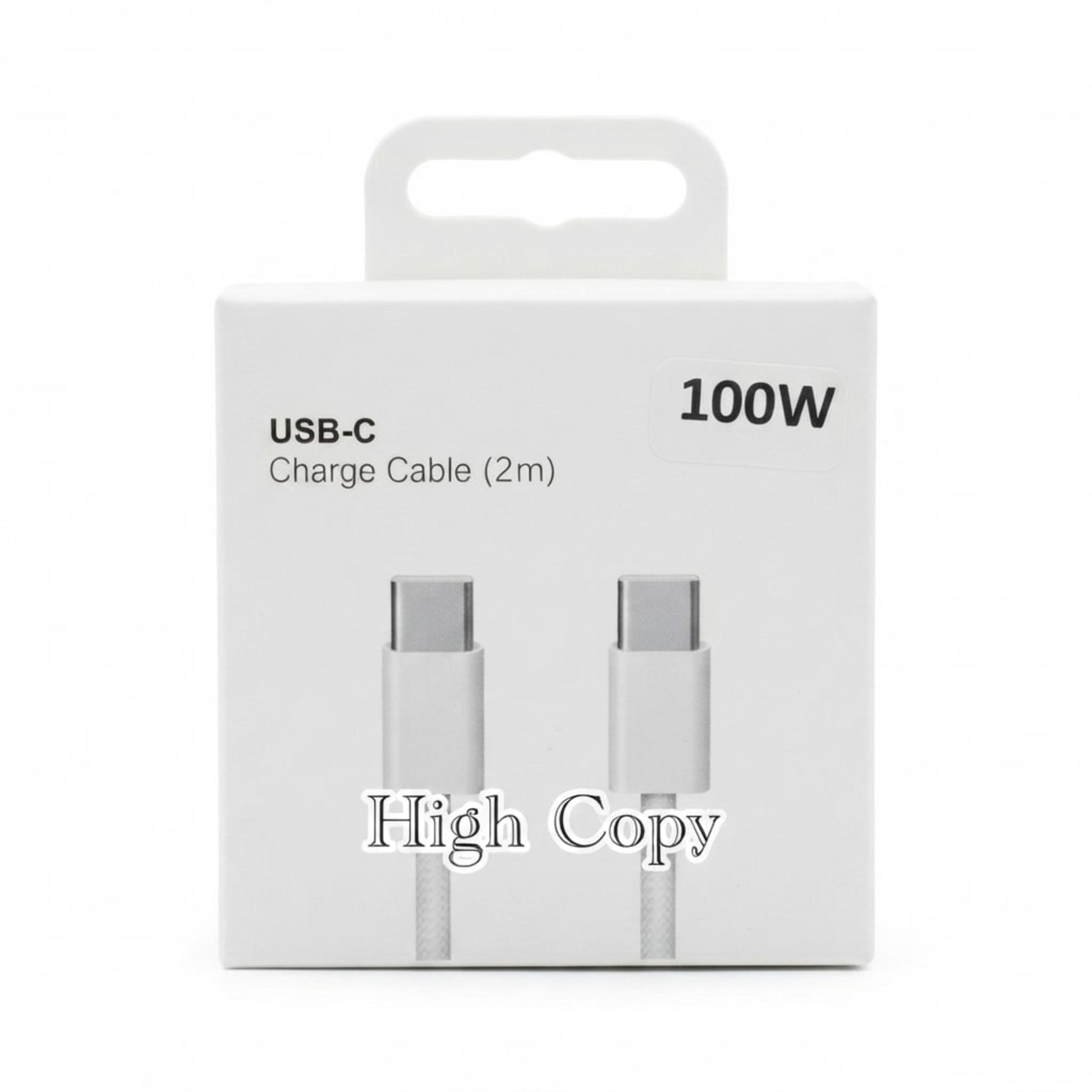 Câble USB-C vers USB-C 100W Charge Rapide 2m High Copy