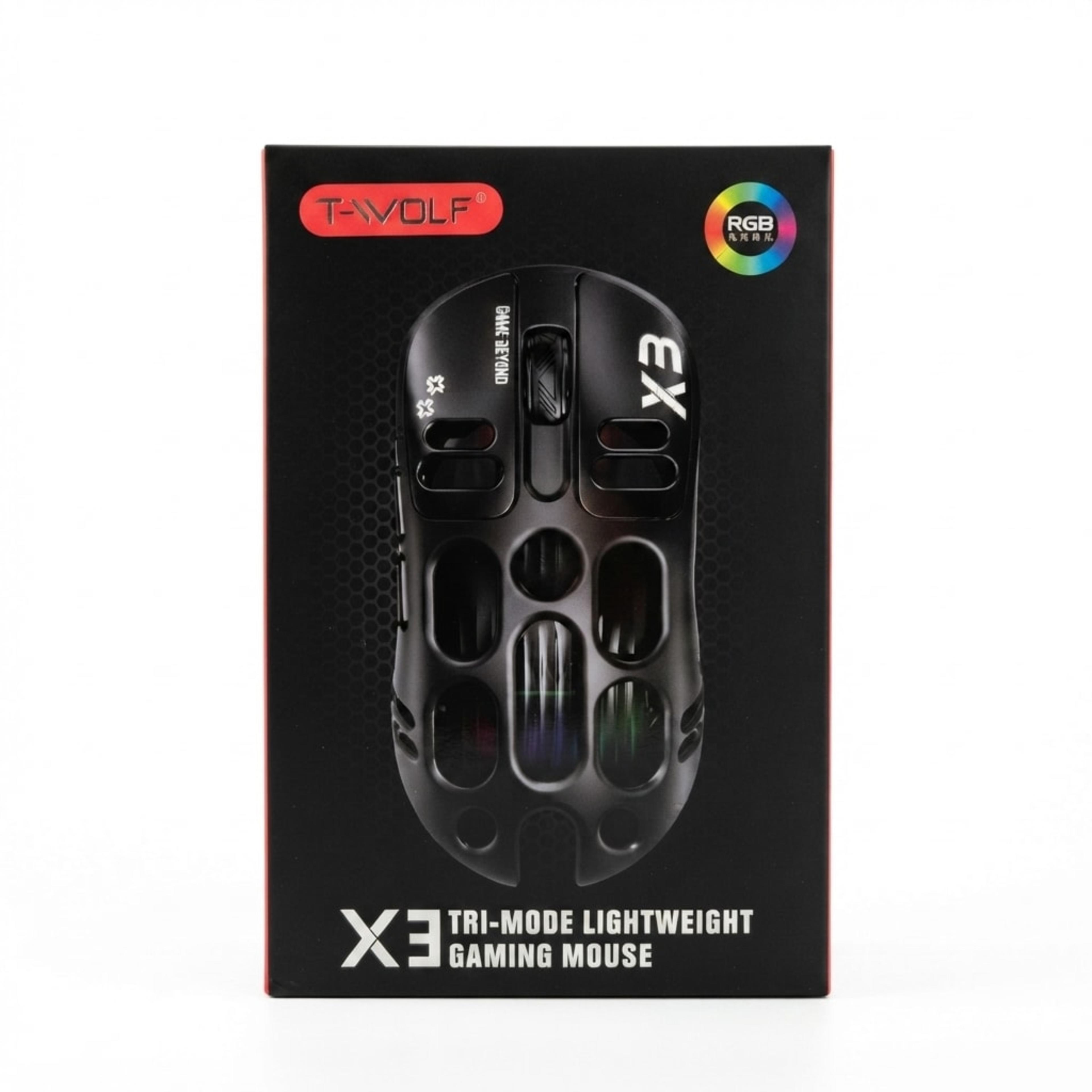T-Wolf X3 Souris Gaming Tri-Mode Ultra-Légère RGB