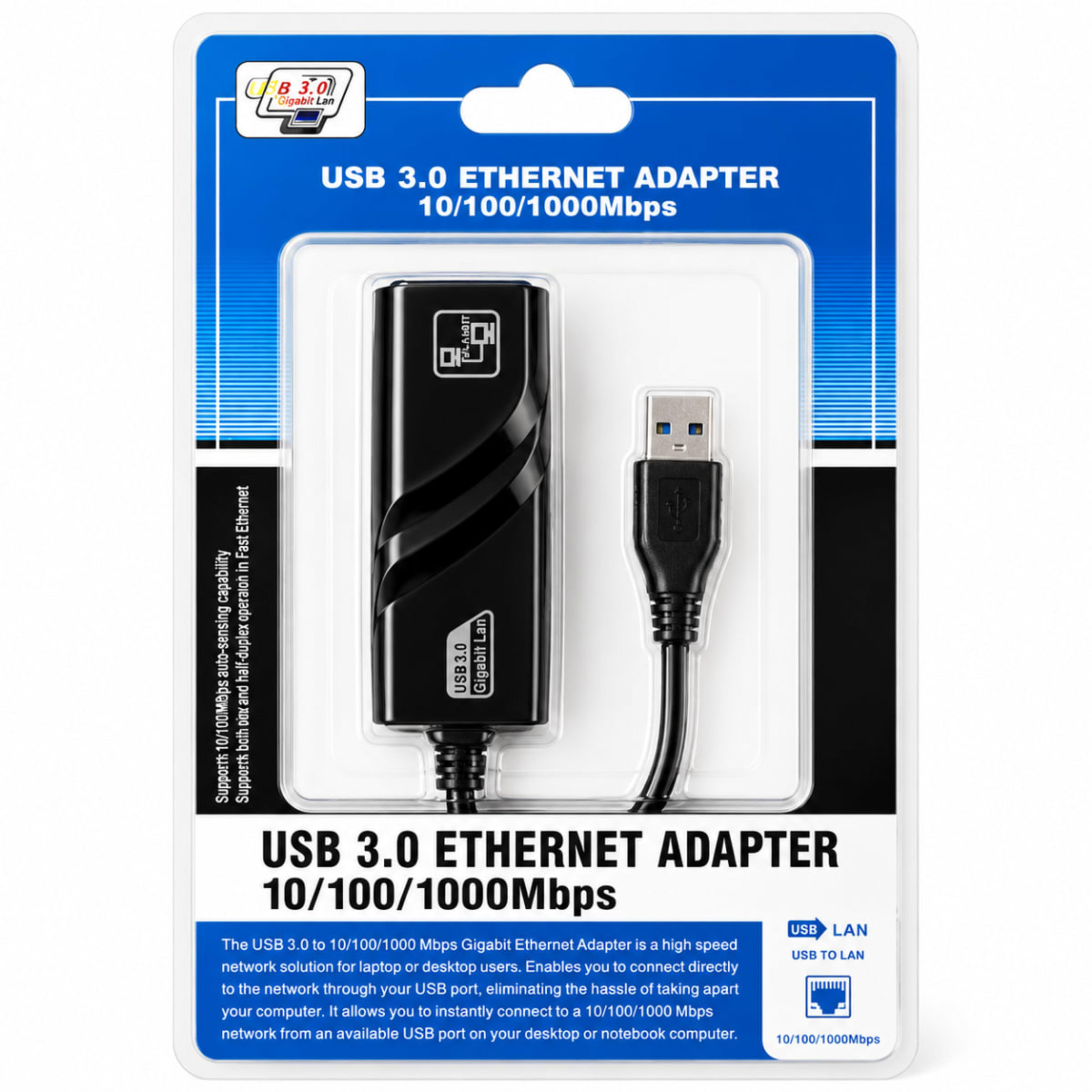 Adaptateur USB 3.0 vers Ethernet Gigabit 10/100/1000 Mbps