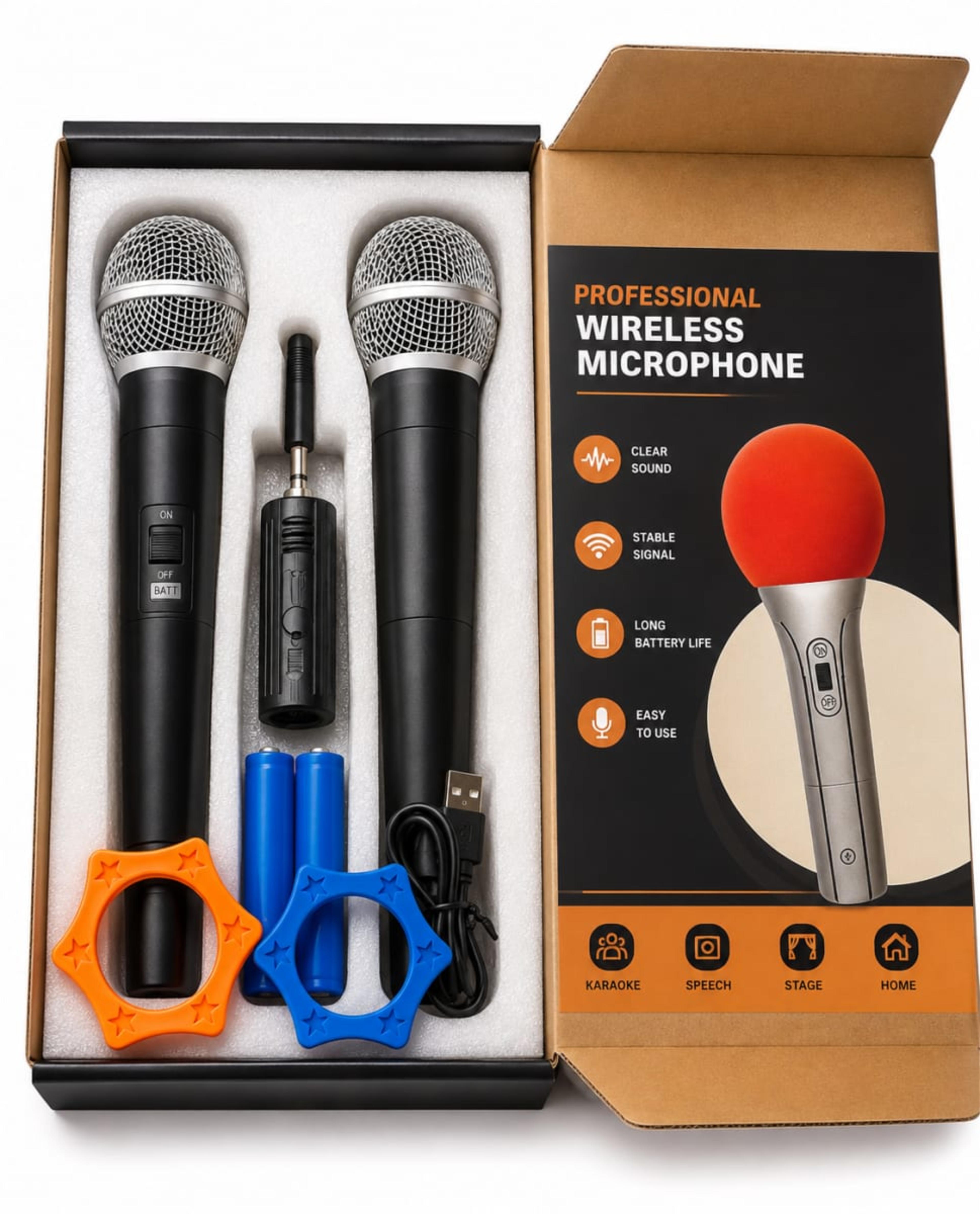 Pack Double Micro Sans Fil Professionnel Karaoké & Scène