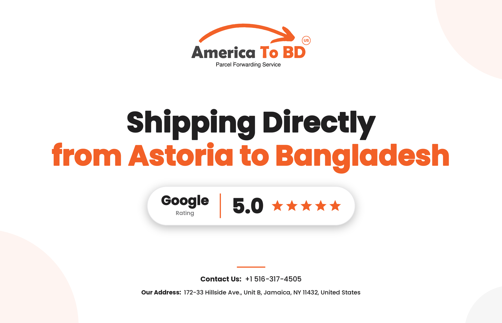 Best Parcel Forwarding Company from Astoria Queens to Bangladesh