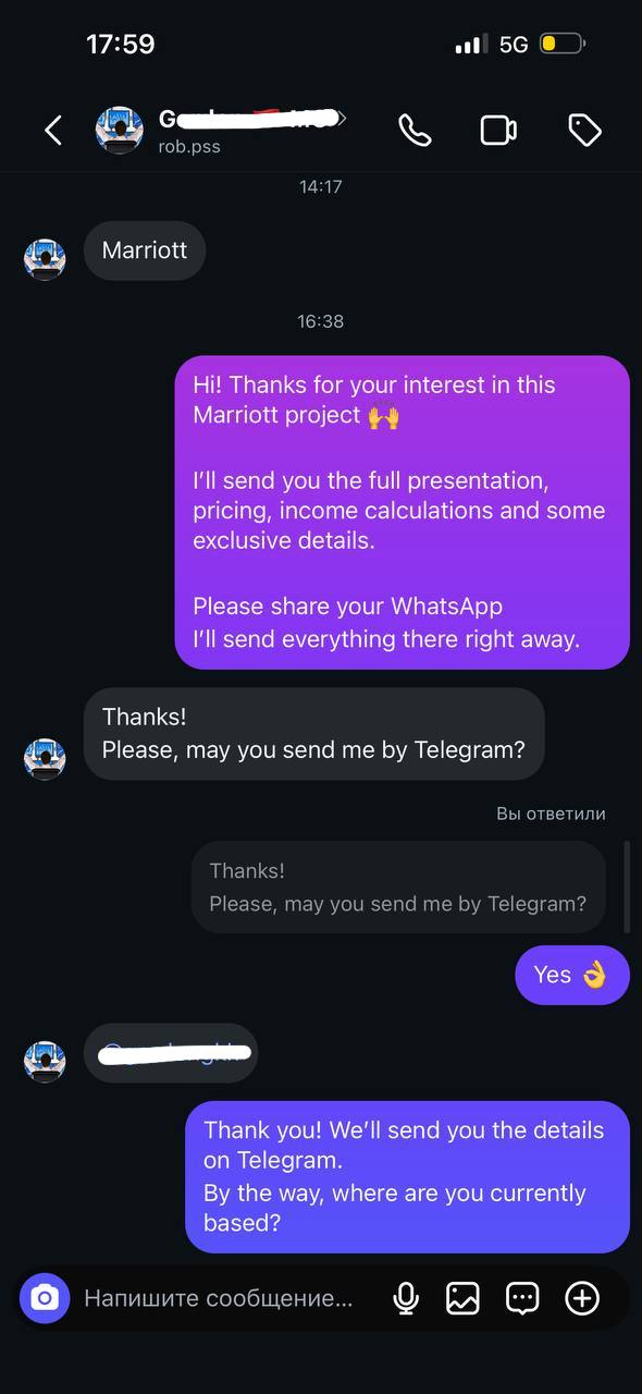Real conversation with an international lead — screenshot 13 of 21