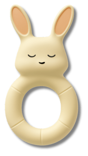 Hubble Babies doğal kauçuk halka tasarımlı uyuyan tavşan diş kaşıyıcı