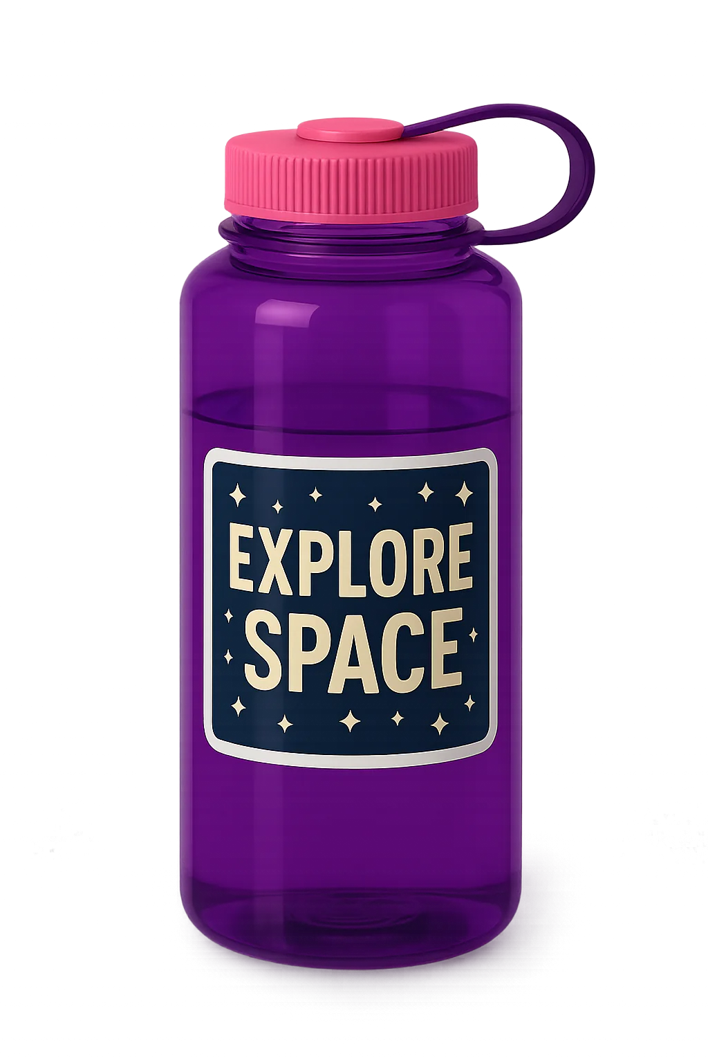 Water bottle with custom stickers