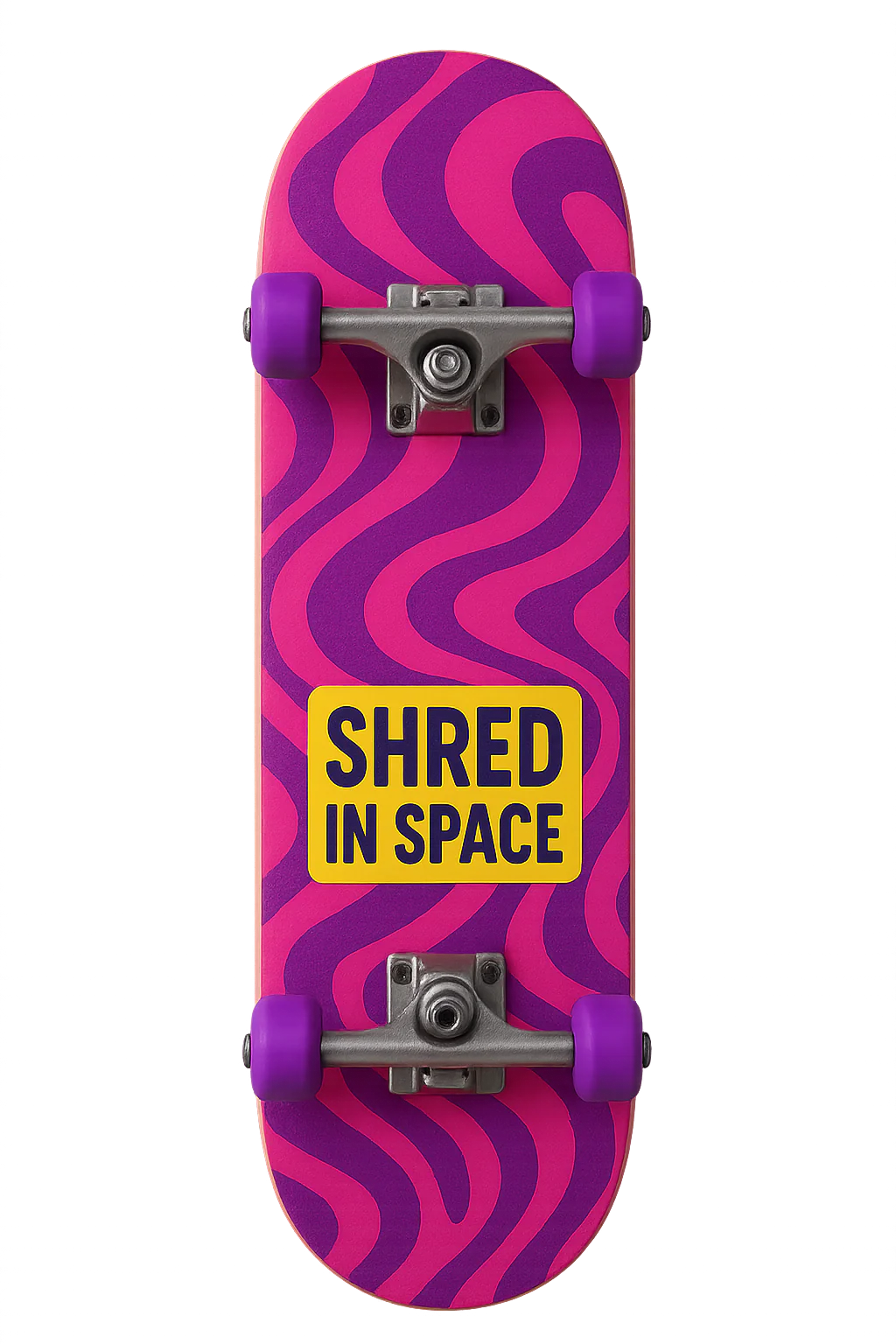 Skateboard with custom stickers