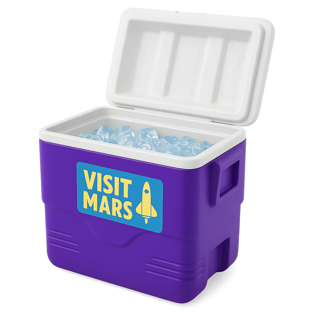 Cooler with custom stickers