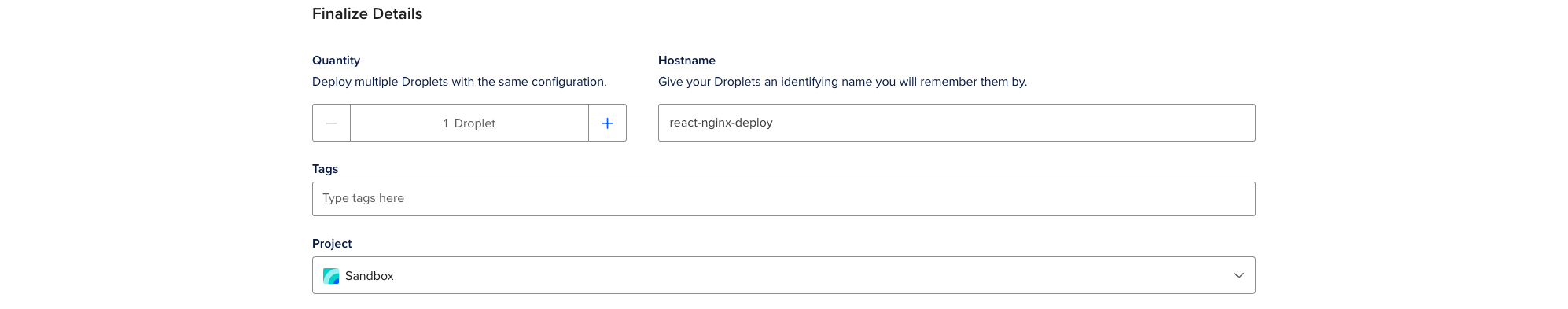 Droplet Hostname Configure Guide