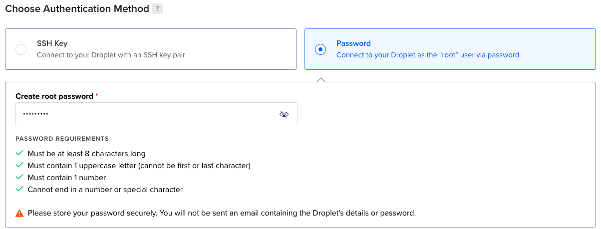 Droplet Authentication Select Guide