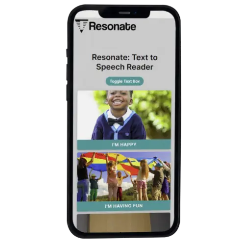 Resonate.com site displayed on a device