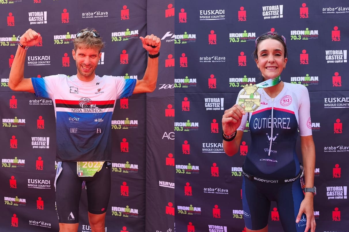 Vincent Terrier y Alicia Gutiérrez ganan el Ironman Vitoria-Gasteiz 2026