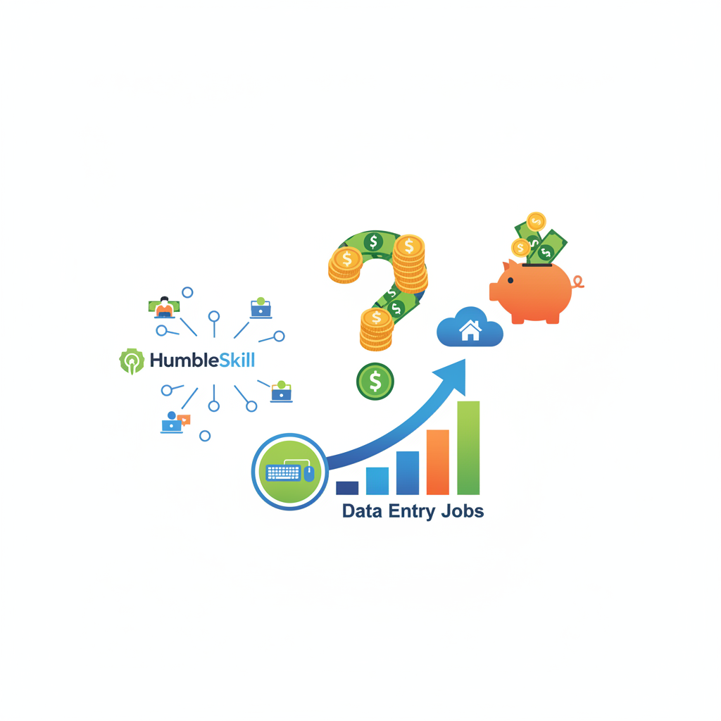 How Much Can You Really Earn? — data entry jobs from home illustration for HumbleSkill
