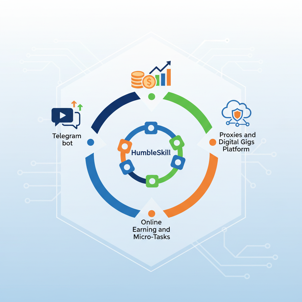 HumbleSkill: Your All-in-One Online Earning Hub — telegram earning bot illustration for HumbleSkill