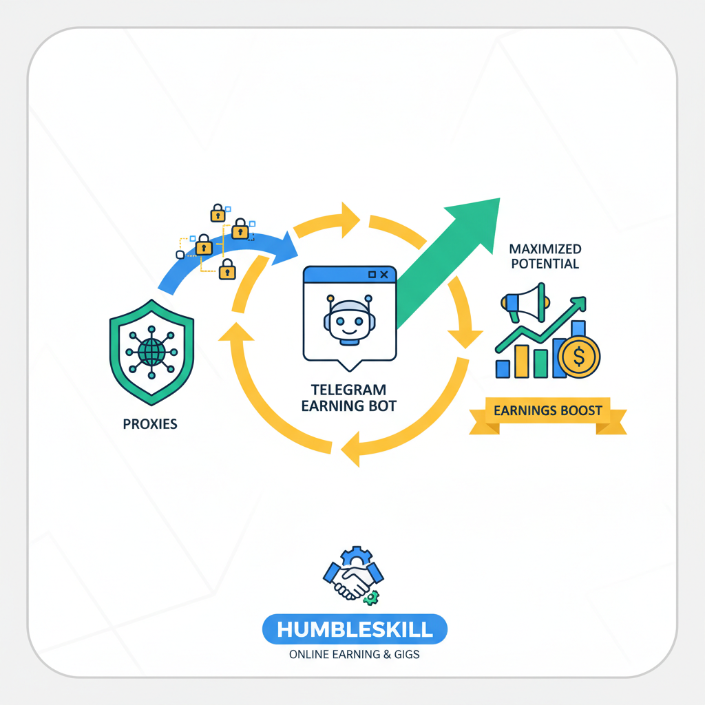 The Role of Proxies in Maximizing Telegram Earning Bot Potential — telegram earning bot illustration for HumbleSkill